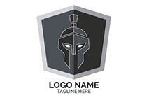 spartan helmet in a shield logo