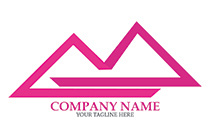pink mountains house logo