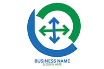double sided arrows in circular lines logo