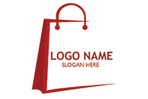 3D style shopping bag minimalistic logo