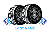 black and white thick tires logo