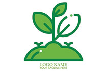 leaves in a garden logo