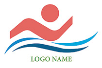 abstract swimmer minimalistic logo