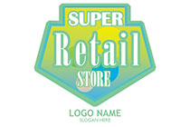 SUPER retail STORE vibrant typographic logo