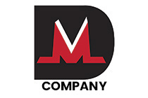 d and m typographic logo
