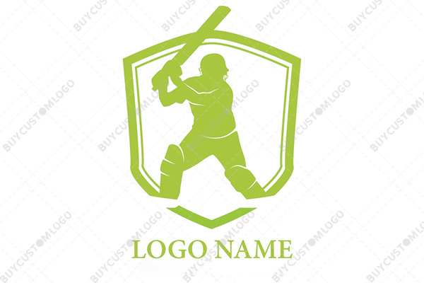 batsman in a shield logo
