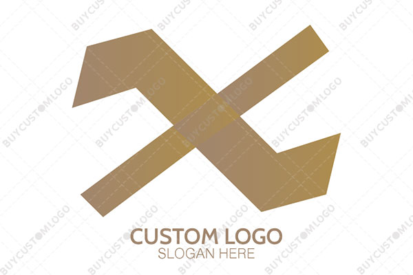 letter x escalator brown and yellow logo