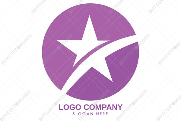 split star in a round seal pink and white logo