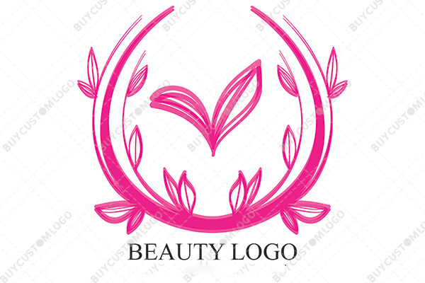 leaves and stems abstract basket logo