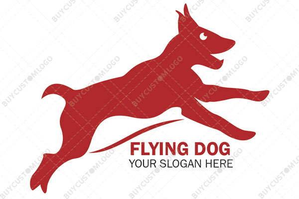 playful flying dog logo