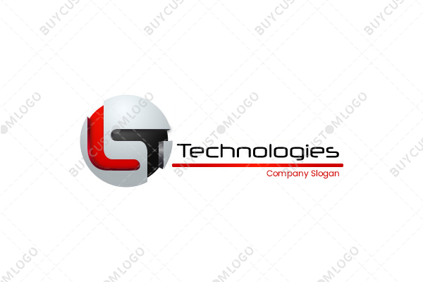 letters l and t technologies logo