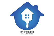 cuckoo clock style house with key logo