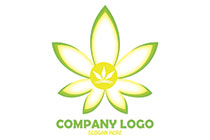 abstract weed flower natural logo