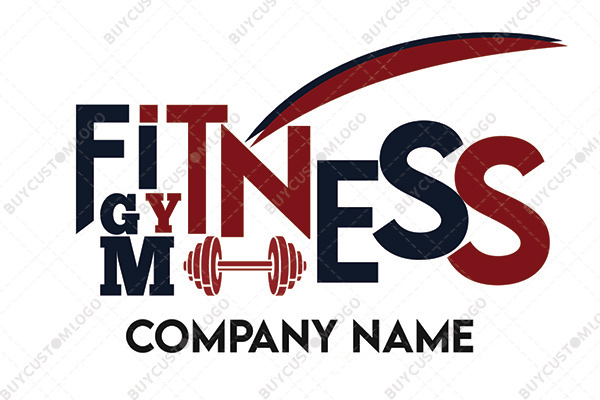 fitness gym typography logo