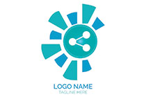 sharing icon sun logo