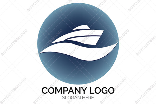yacht on water in a seal logo