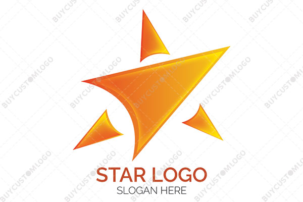 multiple arrow heads fiery five pointed star logo
