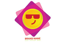 cool sun smirking logo