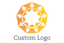 nine pointed star abstract flower geometric logo