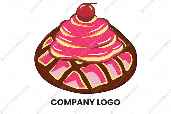 chocolate, vanilla and strawberry cream cookie logo