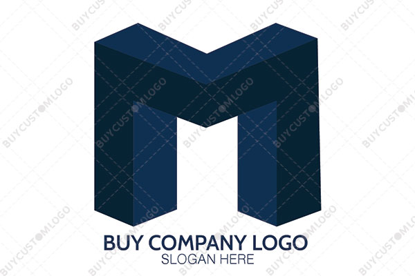 pillars with lintels 3D style letter m logo