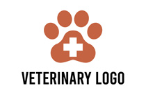 medical cross in a paw logo
