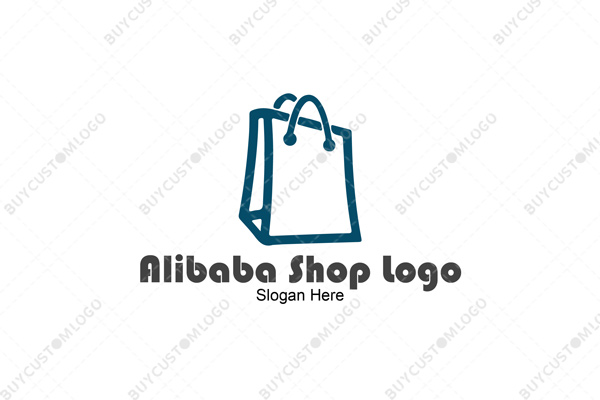 minimalistic shopping bag logo