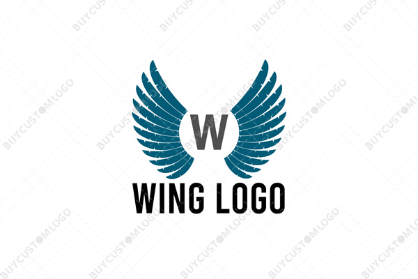 sparkling prussian blue angelic wings logo