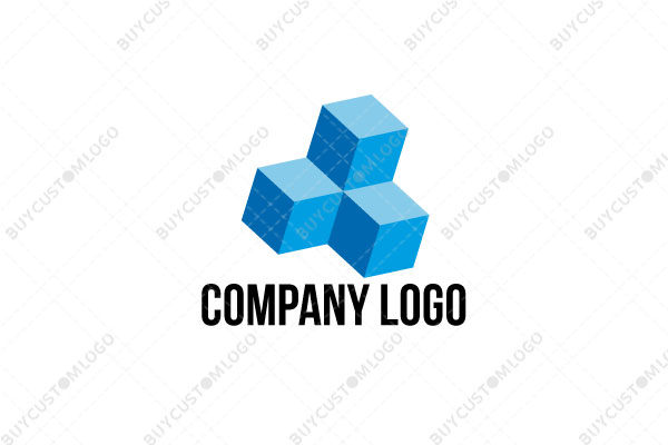 3D style hexagon cubes logo