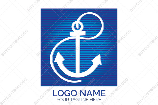 anchor with chain rode in a quadrilateral logo