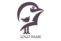 Modified penguin character logo