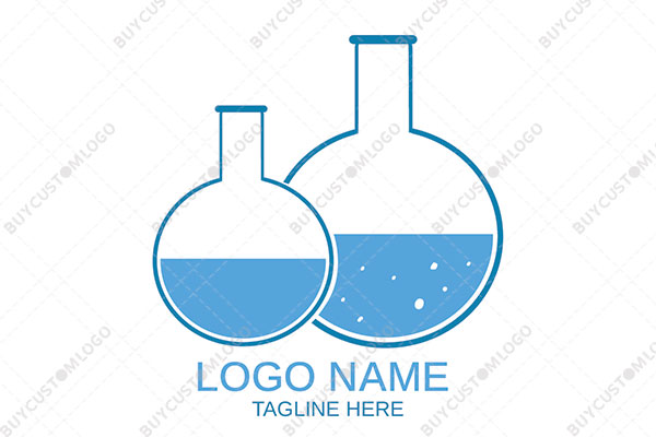 round bottomed flask with liquid minimal logo