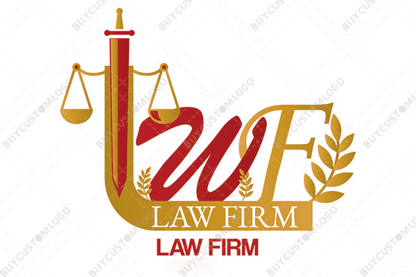 l, w and f balance scale logo