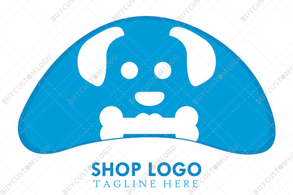 happy dog with a bone logo