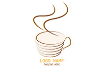 minimal abstract coffee cup logo