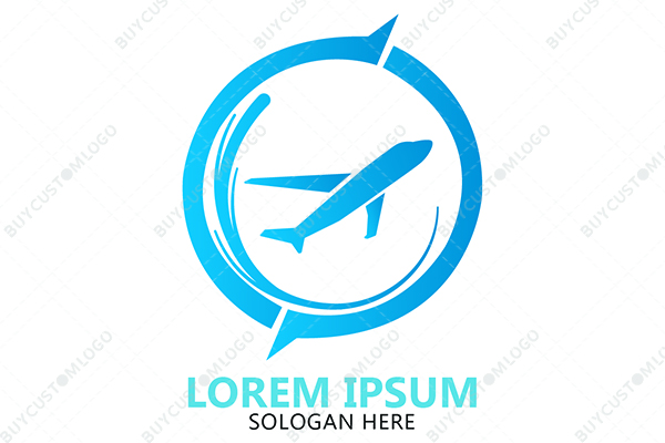 An Airplane within a Circular Curve Logo