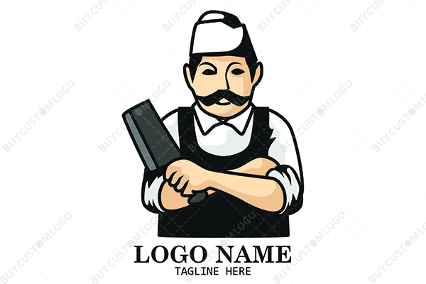 determined chef butcher logo