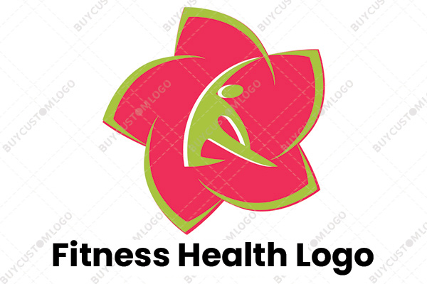 abstract person bouncing with joy flower logo