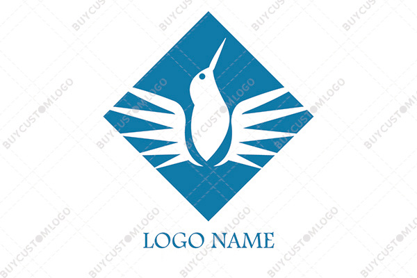 Humming bird taking off logo
