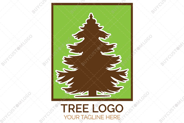 abstract christmas tree in a frame logo