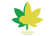 minimal weed leaf silhouette logo