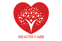 abstract person tree in a heart logo