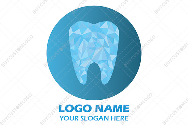 deformed abstract tooth in a seal logo