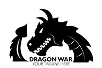 aggressive black lindworm dragon logo