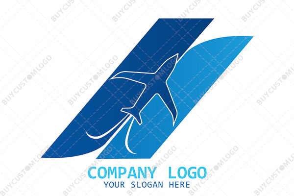 abstract vertical stabilizer with an aeroplane logo