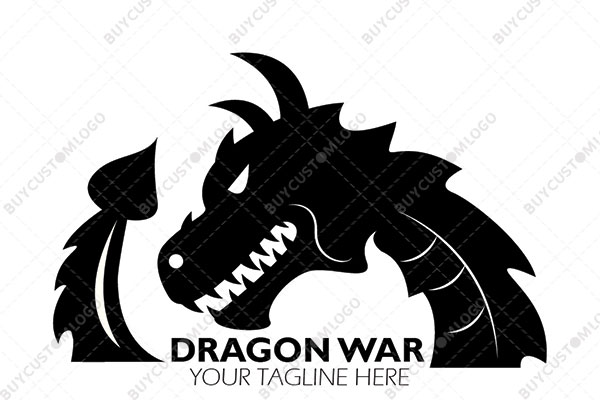 aggressive black lindworm dragon logo