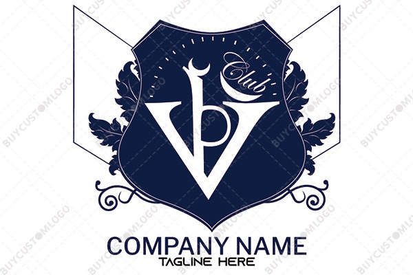 v and p or v and b badge logo