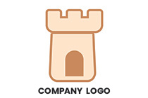 minimal castle turret logo