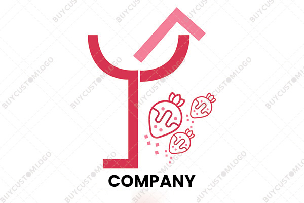 flamingo themed glass juice logo