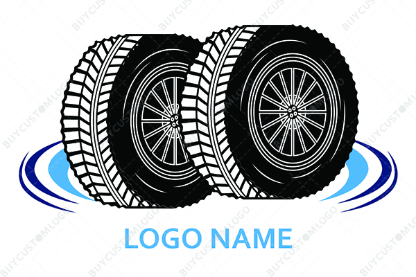 black and white thick tires logo